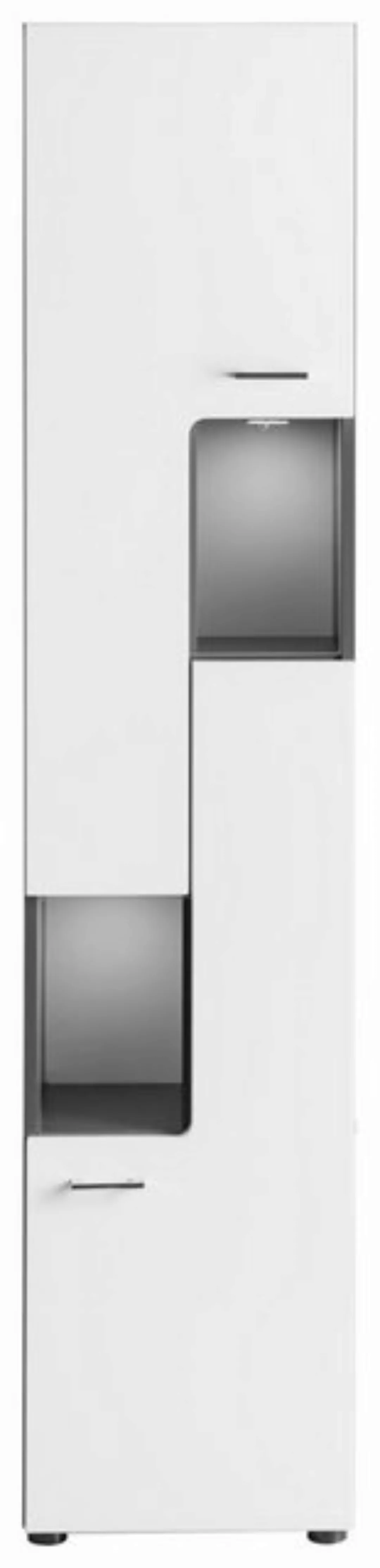 trendteam Hochschrank Tetis (Badschrank weiß und grau, 2-türig, 40 x 182 cm günstig online kaufen