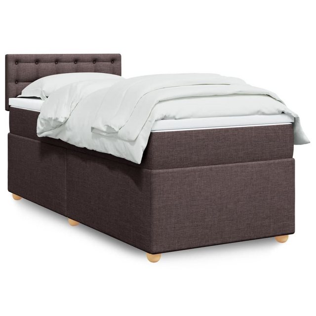 vidaXL Boxspringbett, Boxspringbett mit Matratze Dunkelbraun 100x200 cm Sto günstig online kaufen