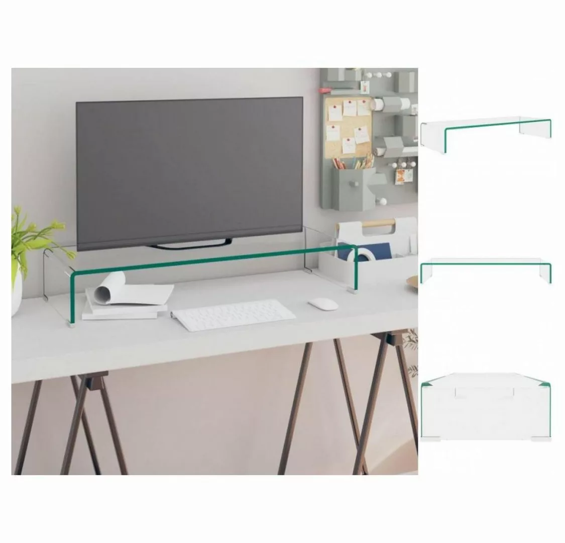 vidaXL TV-Schrank TV-Tisch Bildschirmerhöhung Glas Transparent 80x30x13 cm günstig online kaufen