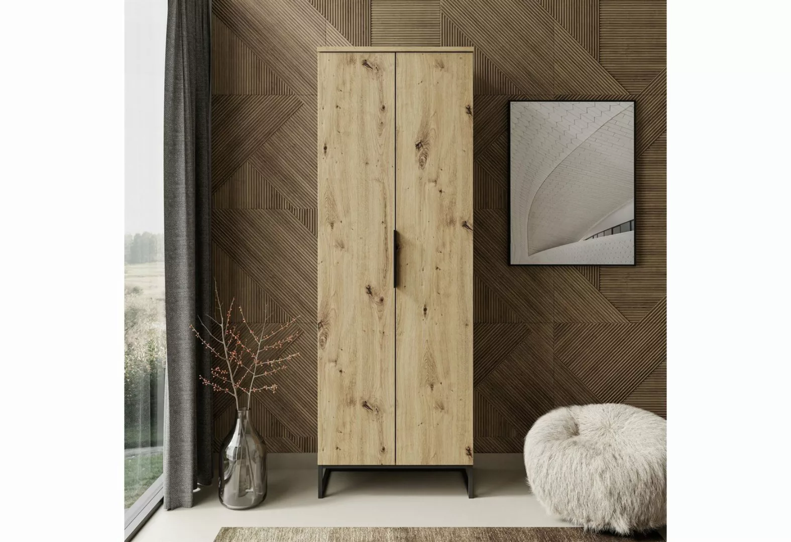 ALLHOUSE24 Kleiderschrank ADLON 68x197 cm Zweitüriger Schrank Artisan Eiche günstig online kaufen