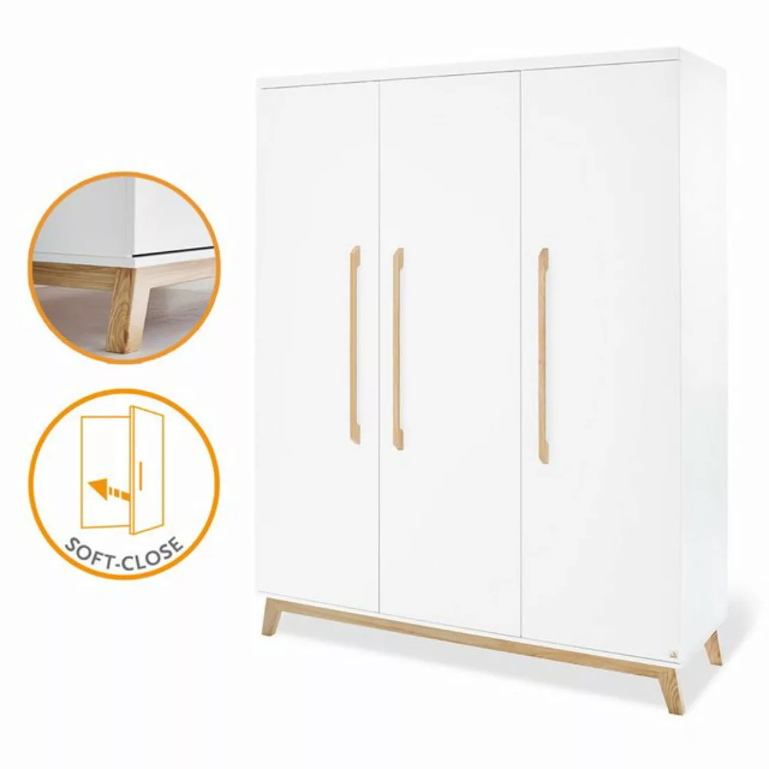 Lomadox Kleiderschrank RIJEKA-134 Kinderkleiderschrank 150 cm breit in weiß günstig online kaufen