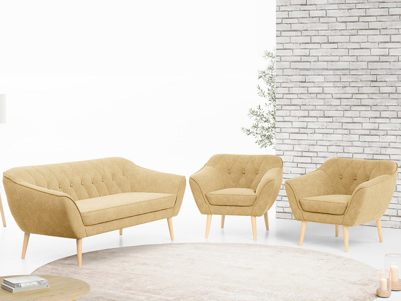 MKS MÖBEL Sofa PIRS 3 1 1, mit Relaxfunktion, Moderne Sofa Set, Skandinavis günstig online kaufen