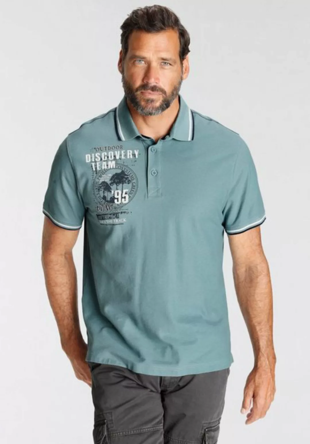 Man's World Poloshirt Kurzarm, lässige Passform, mit trendigem Print, Polok günstig online kaufen