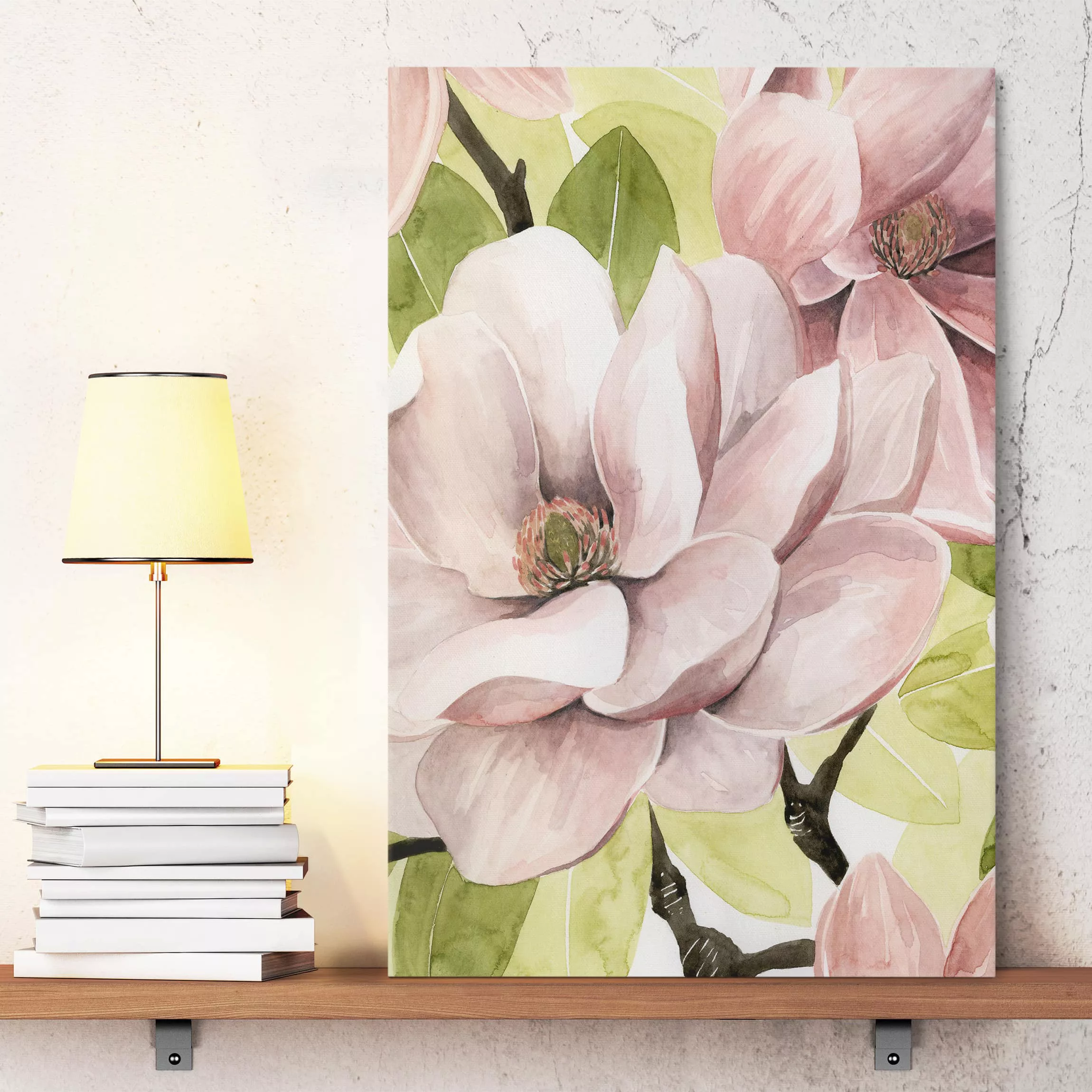 Leinwandbild Blumen - Hochformat Magnolie errötet I günstig online kaufen