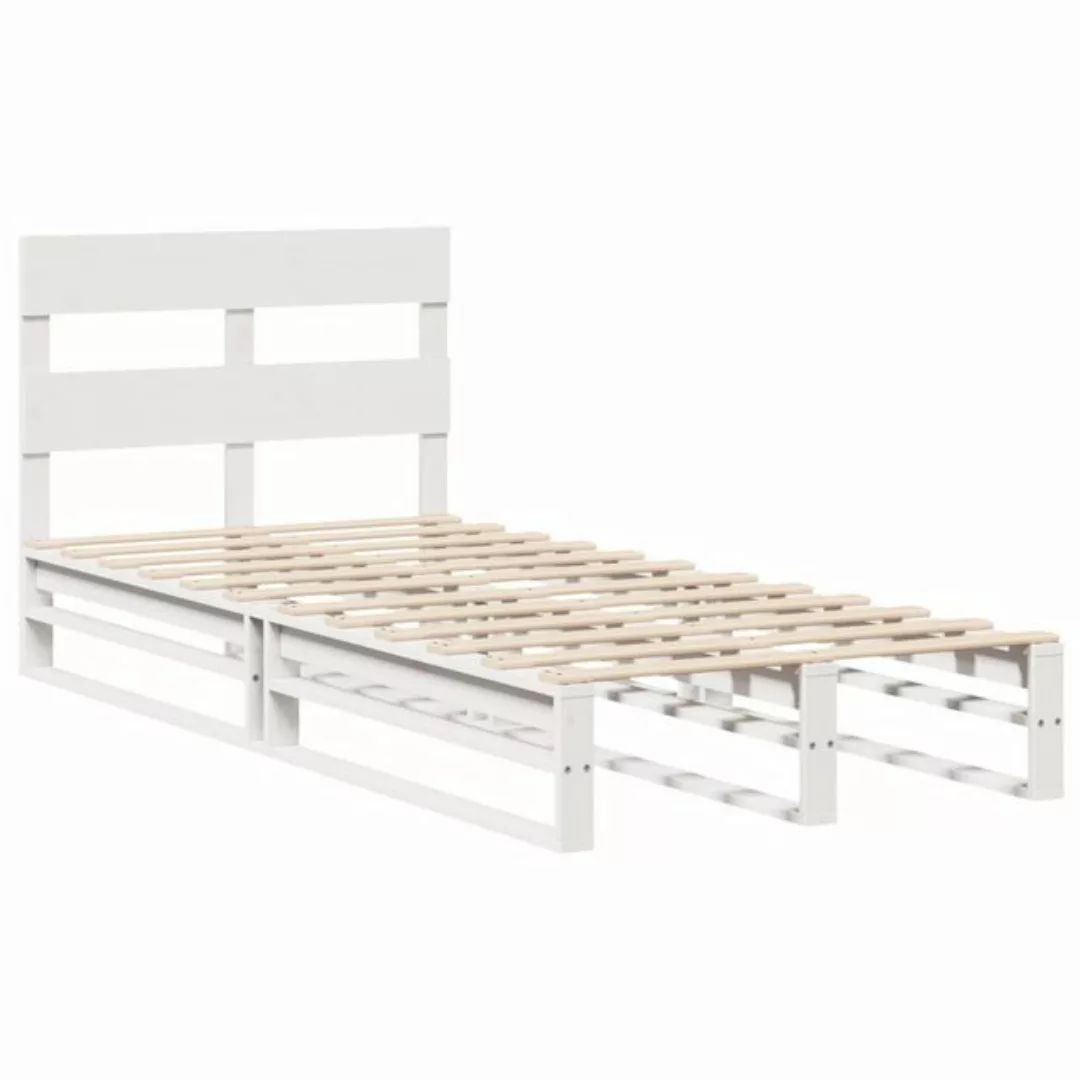 vidaXL Bett, Massivholzbett ohne Matratze Weiß 75x190 cm Kiefernholz günstig online kaufen