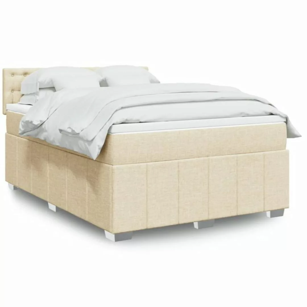 vidaXL Boxspringbett, Boxspringbett mit Matratze Taupe 160x200 cm Stoff günstig online kaufen