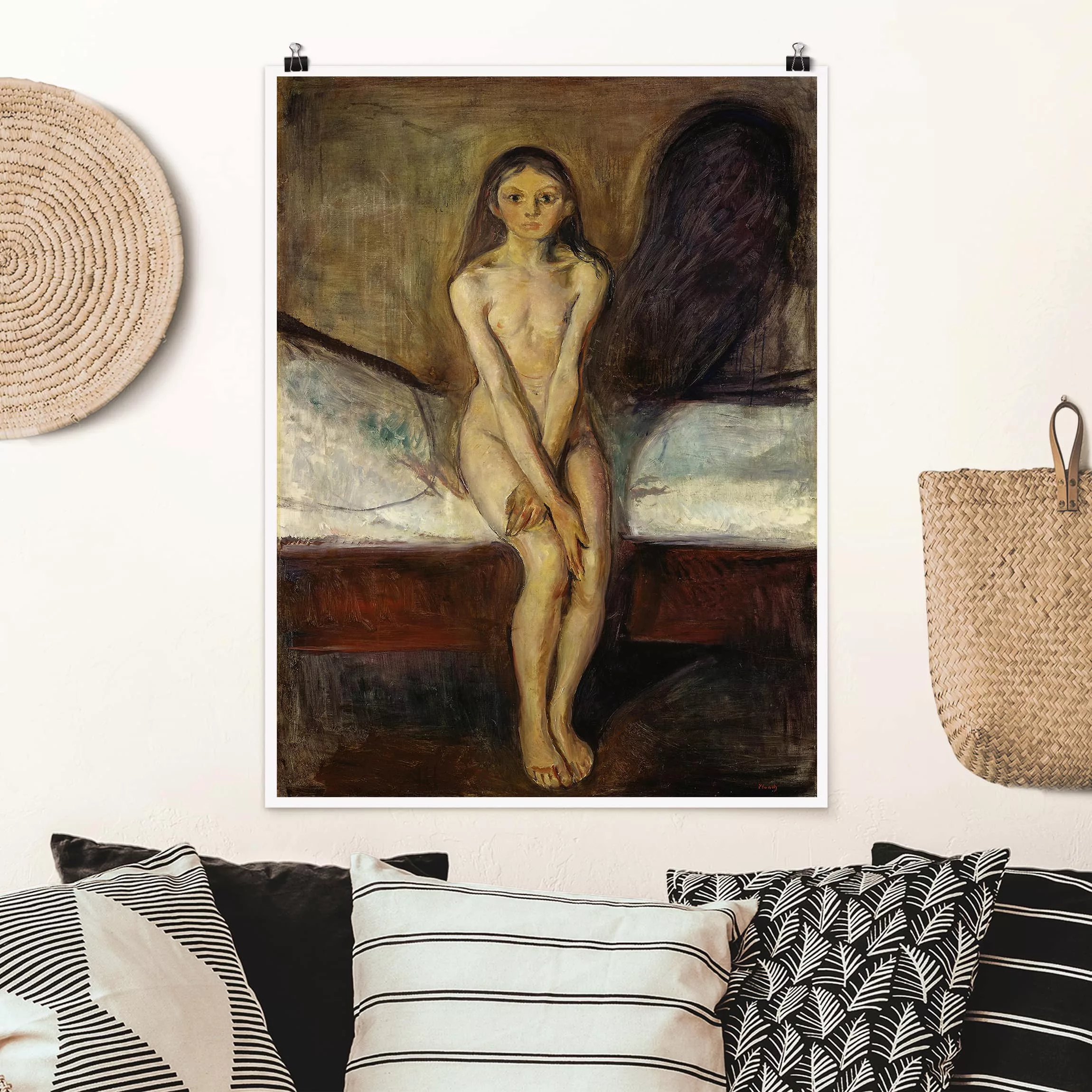 Poster Kunstdruck - Hochformat Edvard Munch - Pubertät günstig online kaufen
