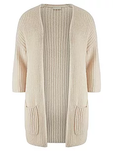 Strickjacke 3/4-Arm include beige günstig online kaufen