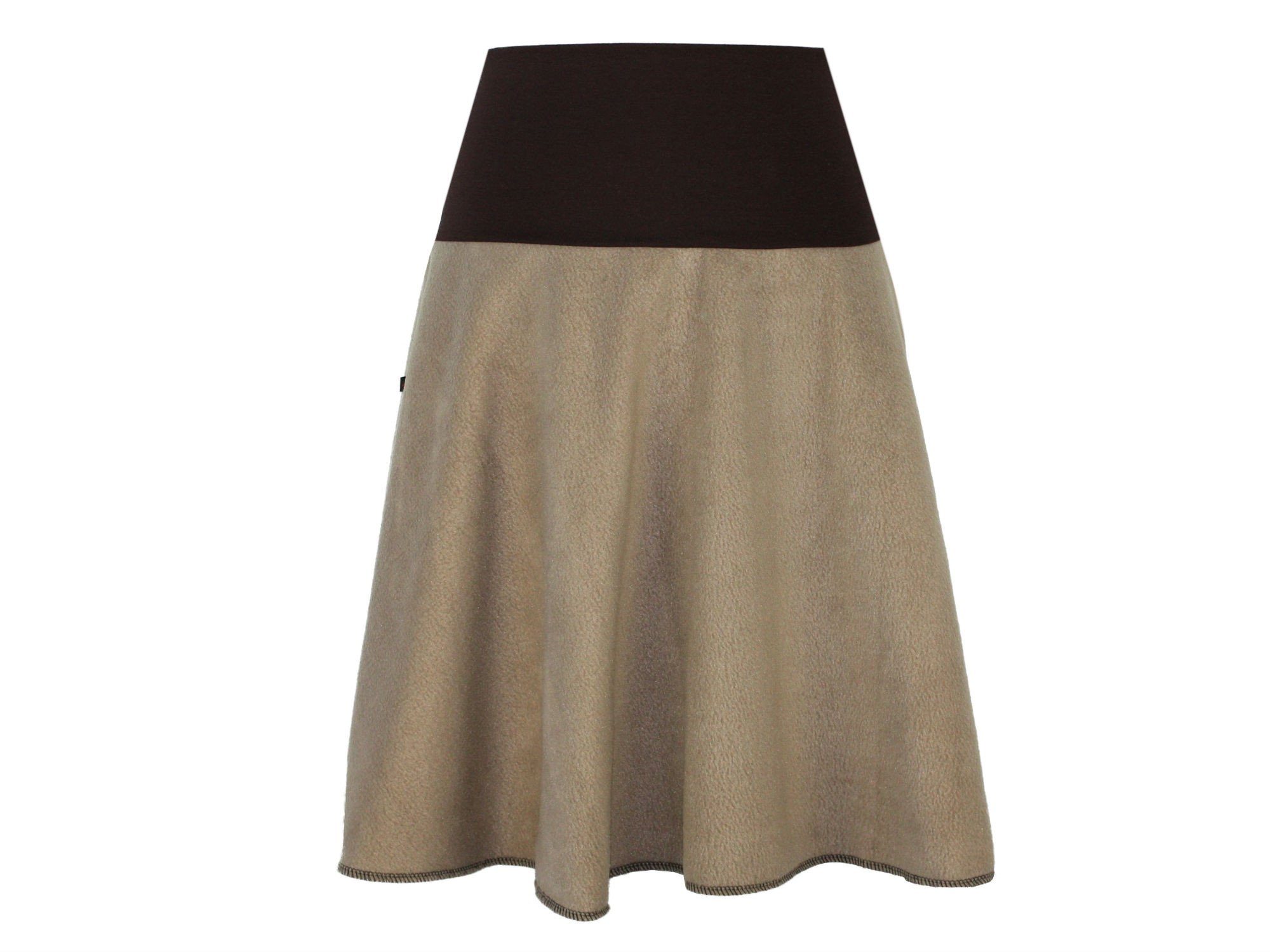 dunkle design A-Linien-Rock Fleece 57cm elastischer günstig online kaufen