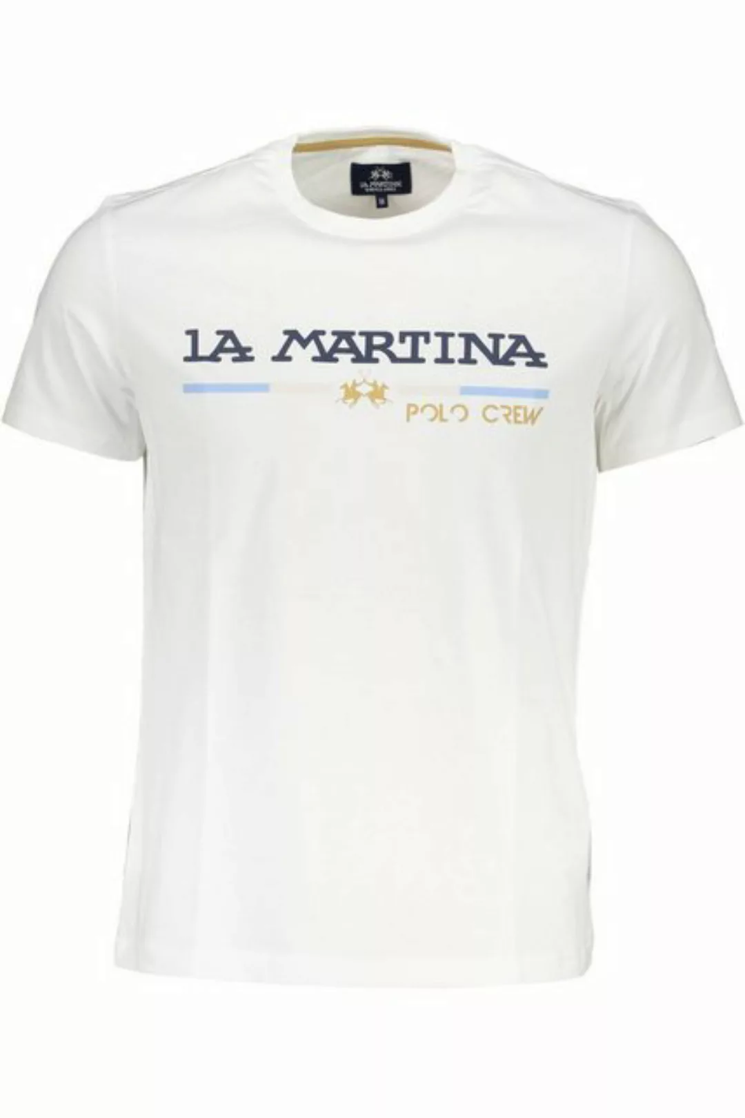 La Martina T-Shirt Herren Weißes Kurzarm T-Shirt mit Logo-Druck und günstig online kaufen