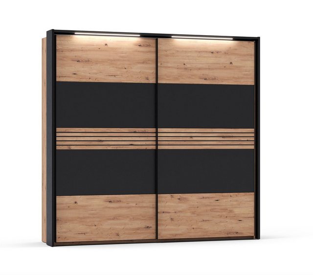 58 aufm Kessel Kleiderschrank Janet 220x214x60 Artisan Eiche/Schwarz 10262 günstig online kaufen