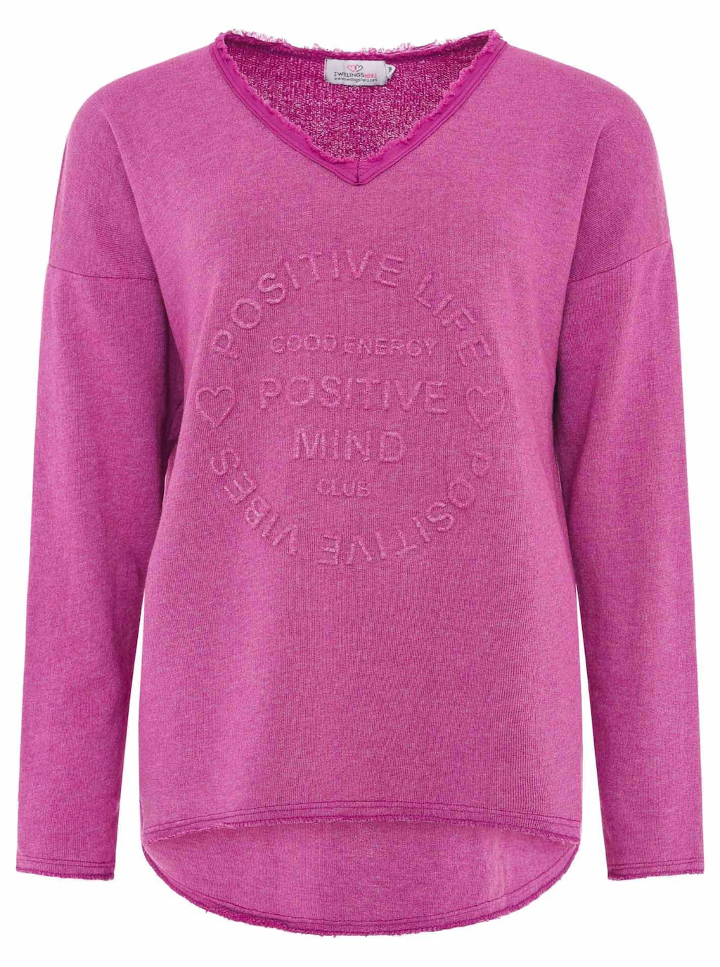 Zwillingsherz Sweatshirt "Sweatshirt BW "Positive Mind"", mit V-Ausschnitt günstig online kaufen