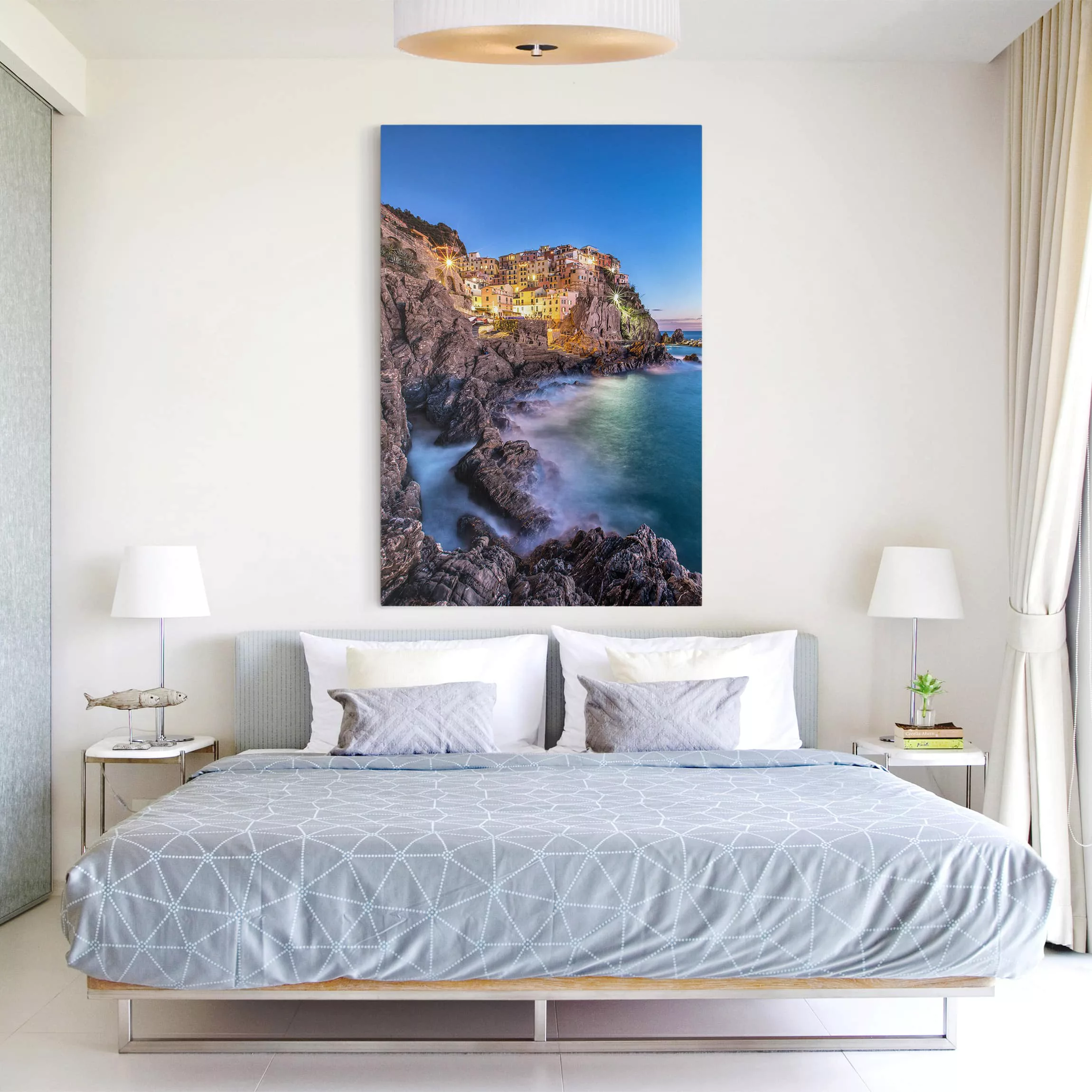 Leinwandbild Strand - Hochformat Manarola Cinque Terre günstig online kaufen