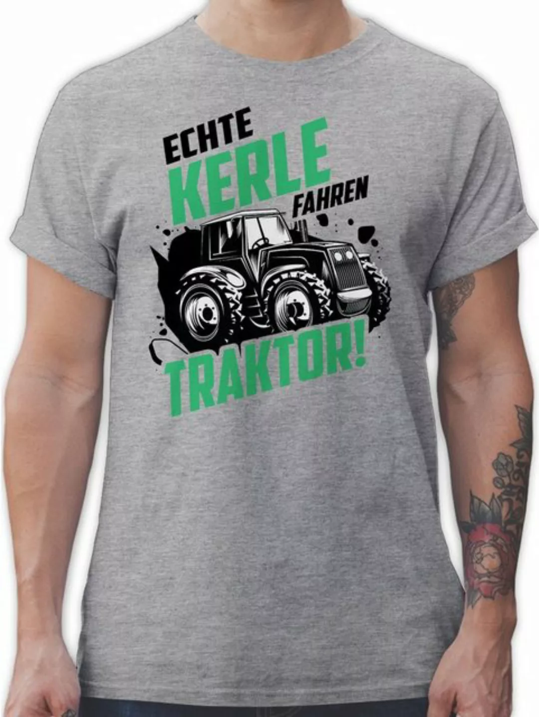 Shirtracer T-Shirt Echte Kerle fahren Traktor Trecker Landwirt Bauer Gesche günstig online kaufen