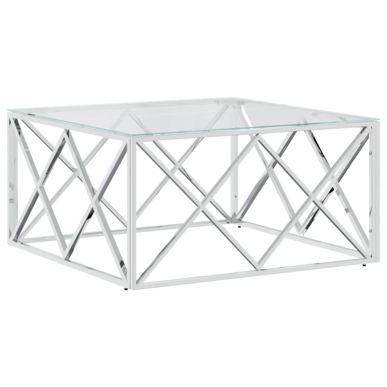 vidaXL Couchtisch 80x80x40 cm Edelstahl und Glas Modell 3 günstig online kaufen