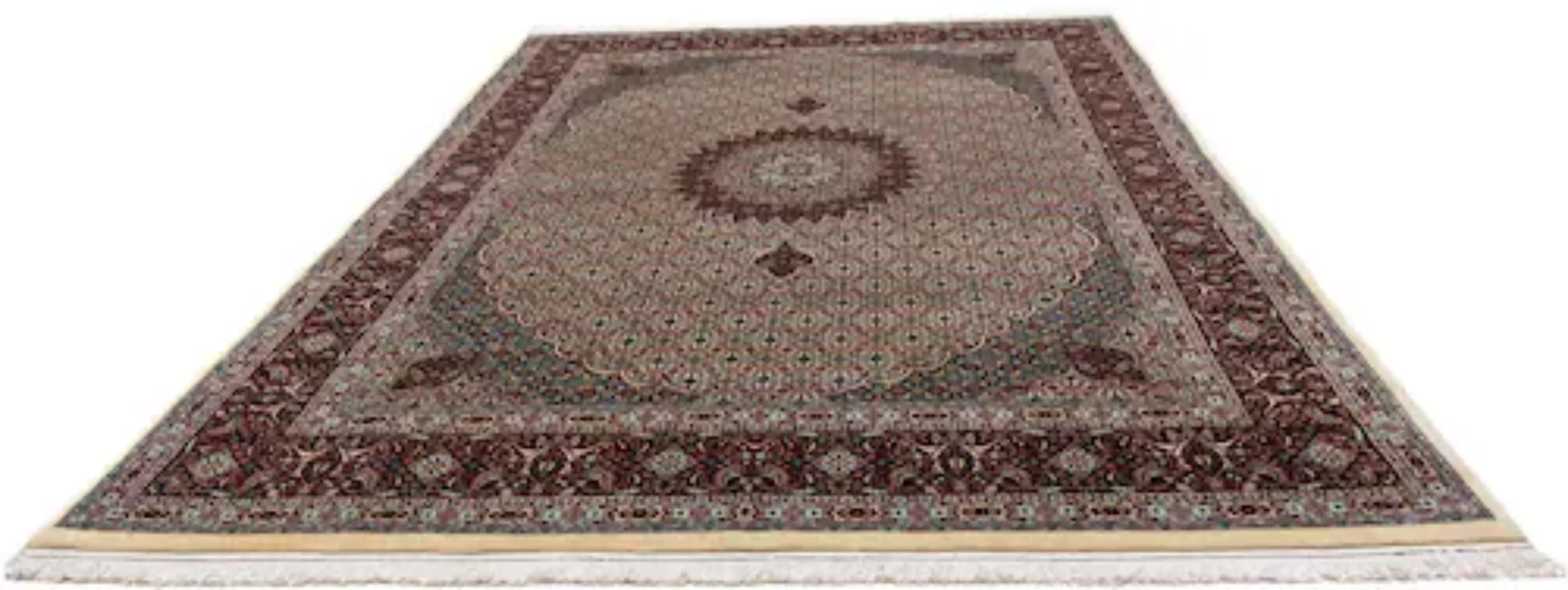 morgenland Wollteppich »Moud Medaillon Beige 347 x 249 cm«, rechteckig, Uni günstig online kaufen