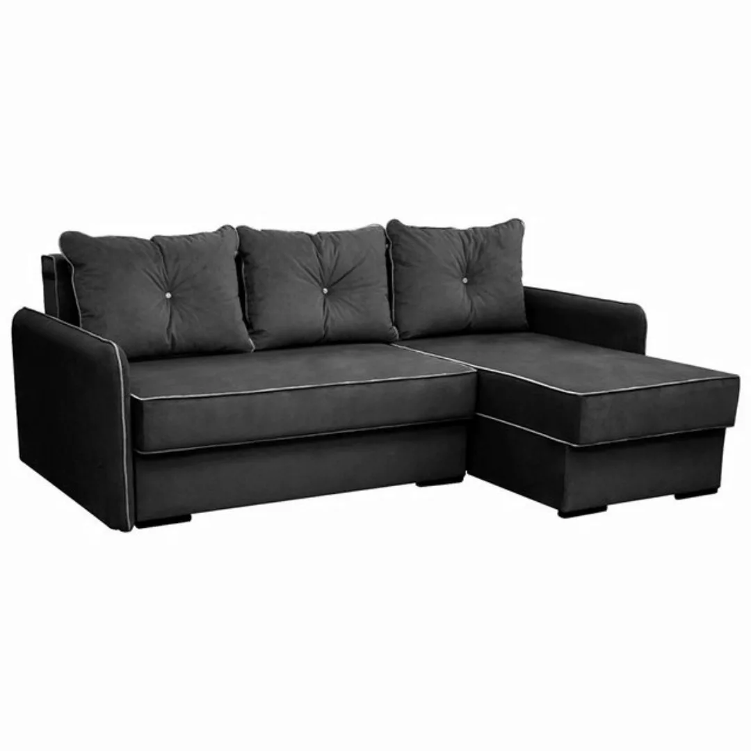 VitaliSpa® Ecksofa Kansas, Grau, 234 x 170 cm Rechte Ecke, mit Schlaffunkti günstig online kaufen