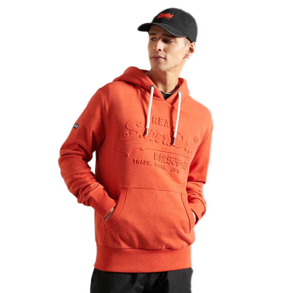 Superdry Vl Emboss Hood Ub Pullover L Bright Orange Marl günstig online kaufen