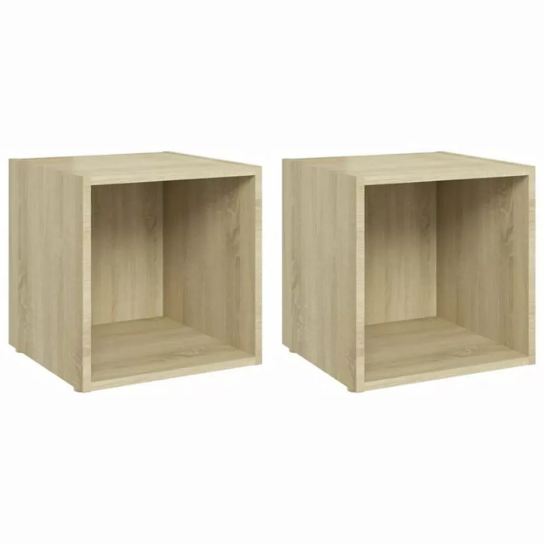 vidaXL TV-Schrank TV-Schränke 2 Stk Sonoma Eiche 37x35x37 cm Spanplatte Low günstig online kaufen