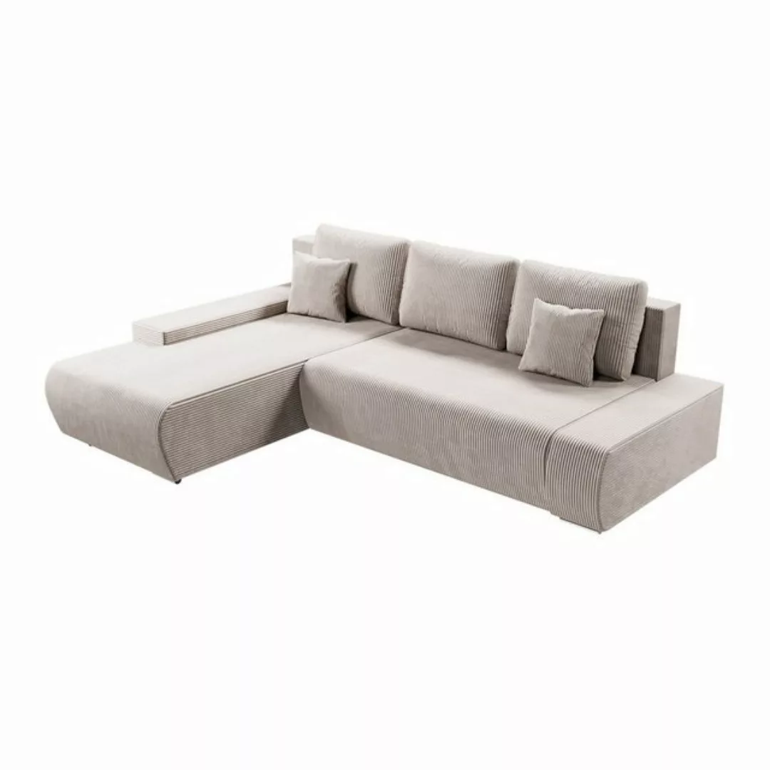 Juskys Ecksofa Iseo, modern, L-Form, Schlaffunktion, bequem, samtig wie Cor günstig online kaufen