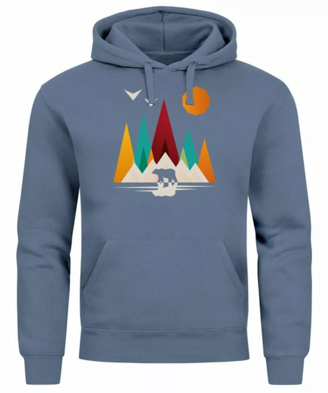 Neverless Hoodie Hoodie Herren Berge Bär Natur Polygon Outdoor Printshirt A günstig online kaufen