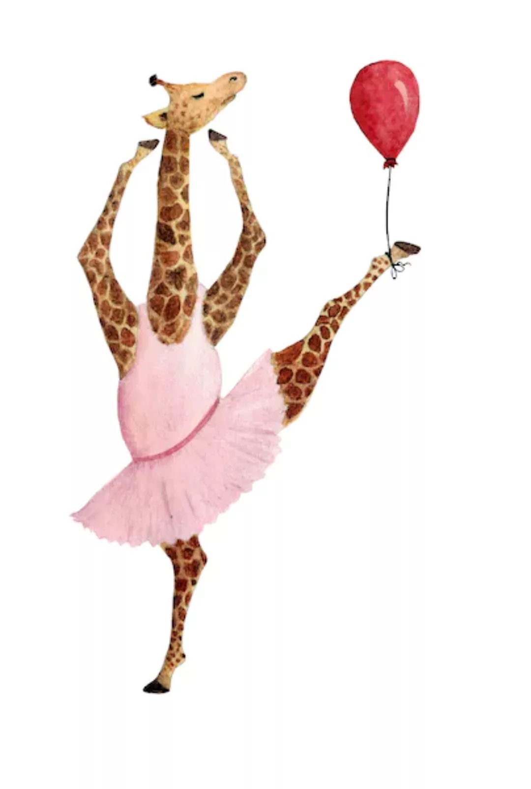 queence Leinwandbild "Ballerina Giraffe" günstig online kaufen