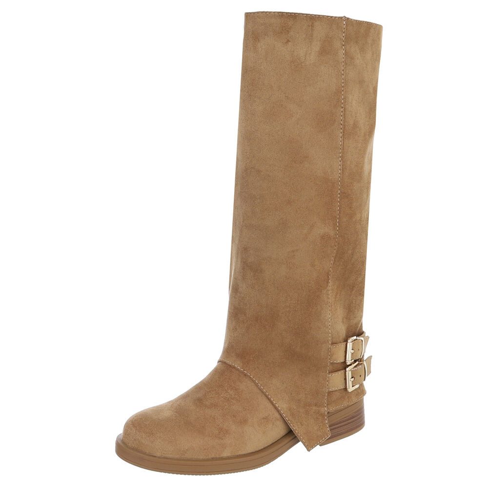Ital-Design Hochwertige Damenstiefel mit Schnallen für günstig online kaufen
