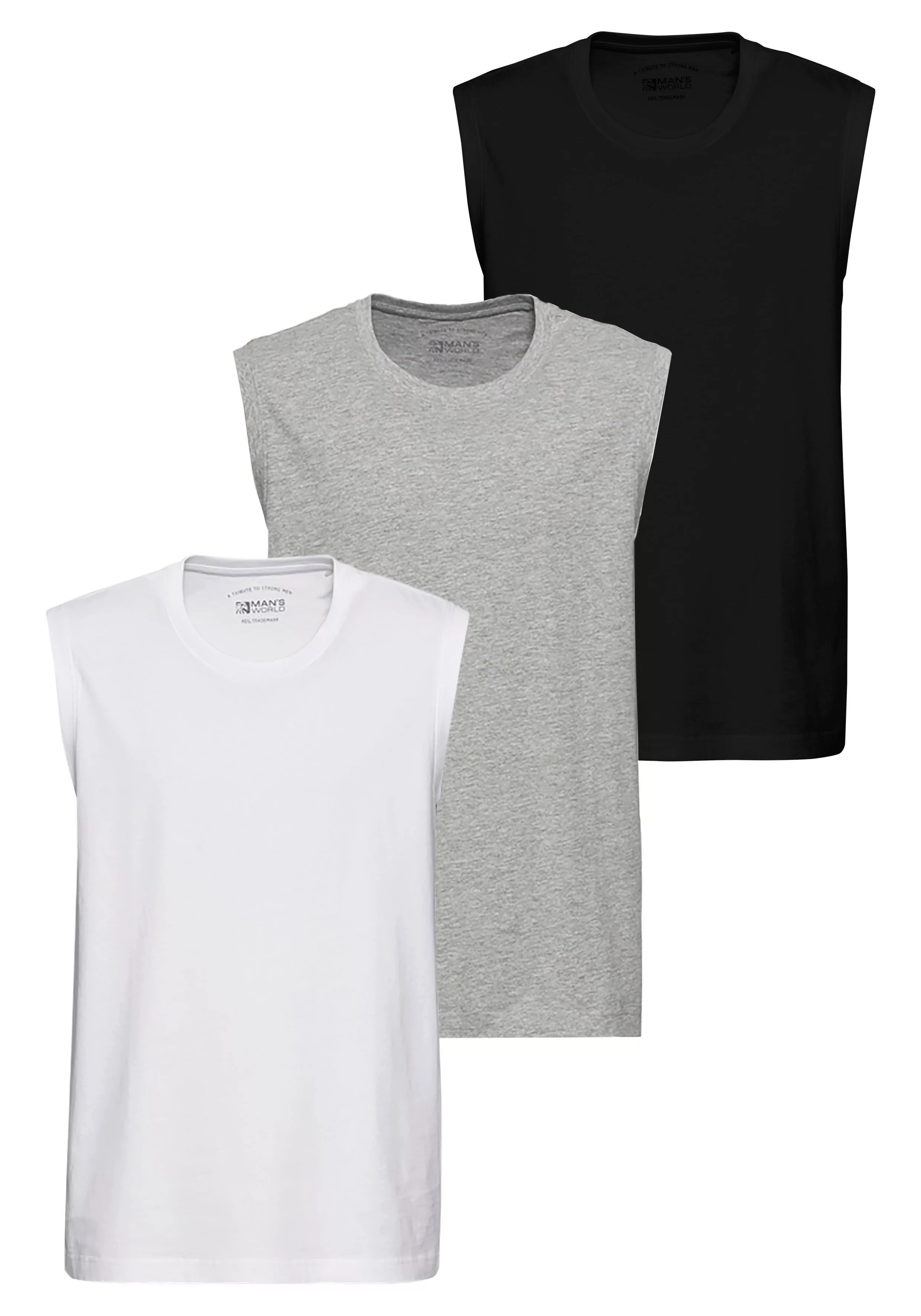 Man's World Muscleshirt (Packung, 3-tlg., 3er-Pack) ärmellos, Basic-Stil, u günstig online kaufen