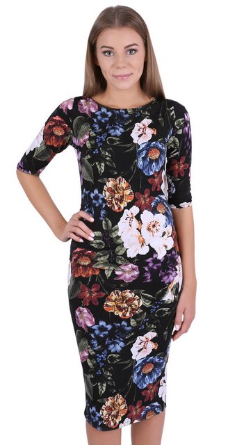 Sarcia.eu Midikleid Schwarzes Kleid mit Blumenmuster JOHN ZACK S günstig online kaufen