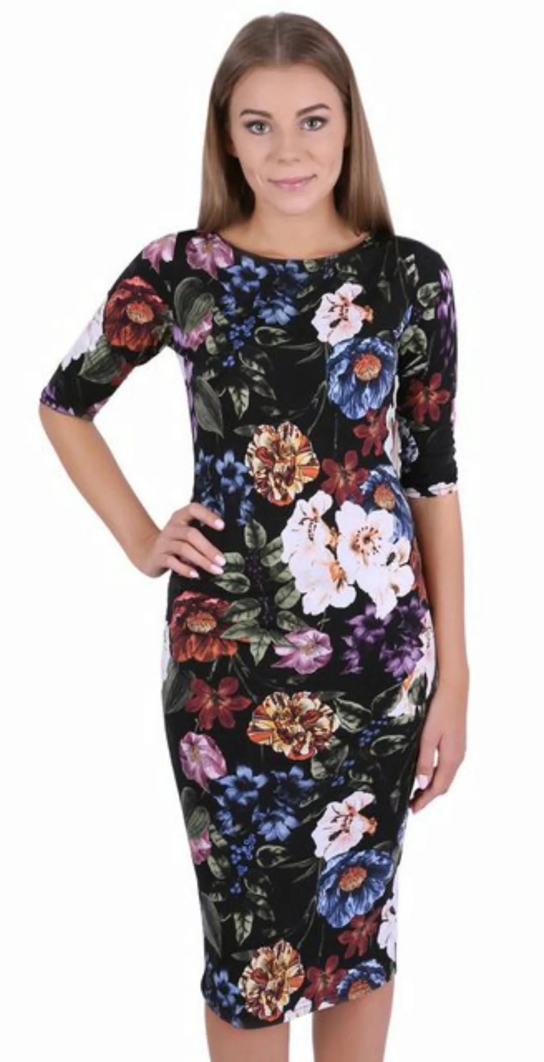 Sarcia.eu Midikleid Schwarzes Kleid mit Blumenmuster JOHN ZACK M günstig online kaufen