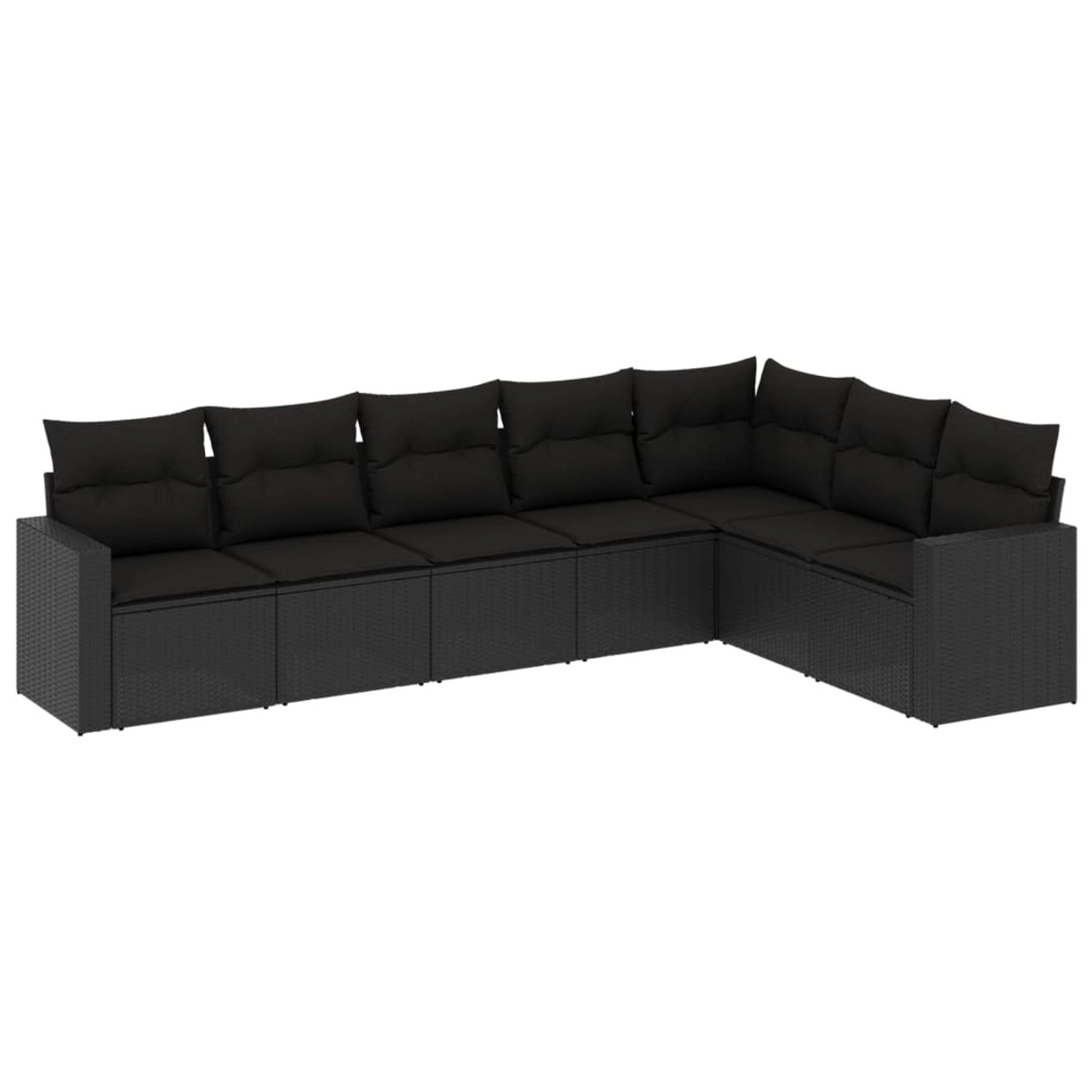 vidaXL 7-tlg Garten-Sofagarnitur mit Kissen Schwarz Poly Rattan Modell 23 günstig online kaufen