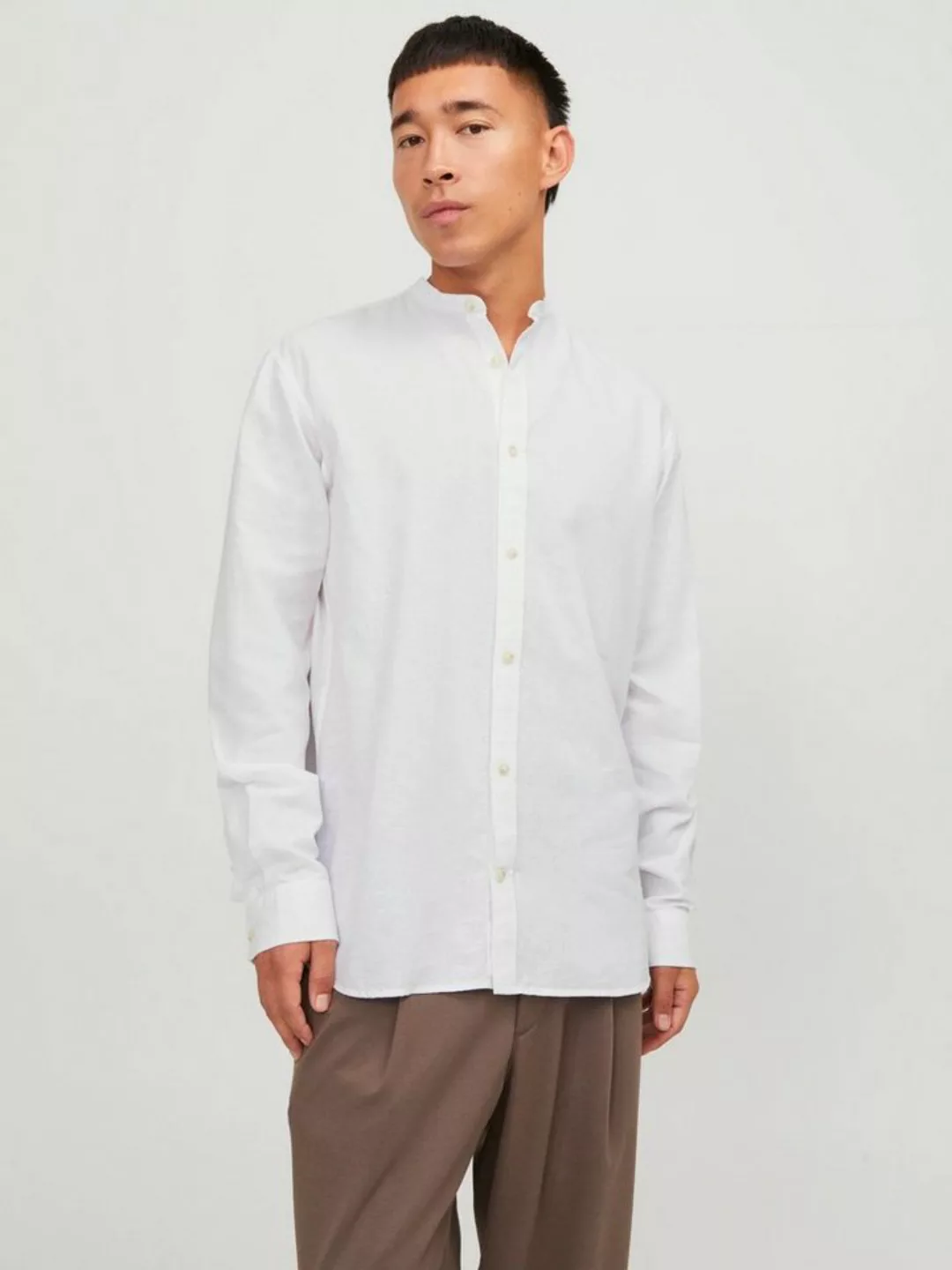 Jack & Jones Langarmhemd JJESUMMER BAND LINEN BLEND SHIRT LS SN günstig online kaufen