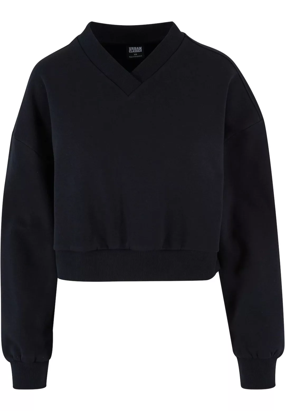 URBAN CLASSICS Rundhalsshirt "Urban Classics Damen Ladies Cropped V-Neck", günstig online kaufen
