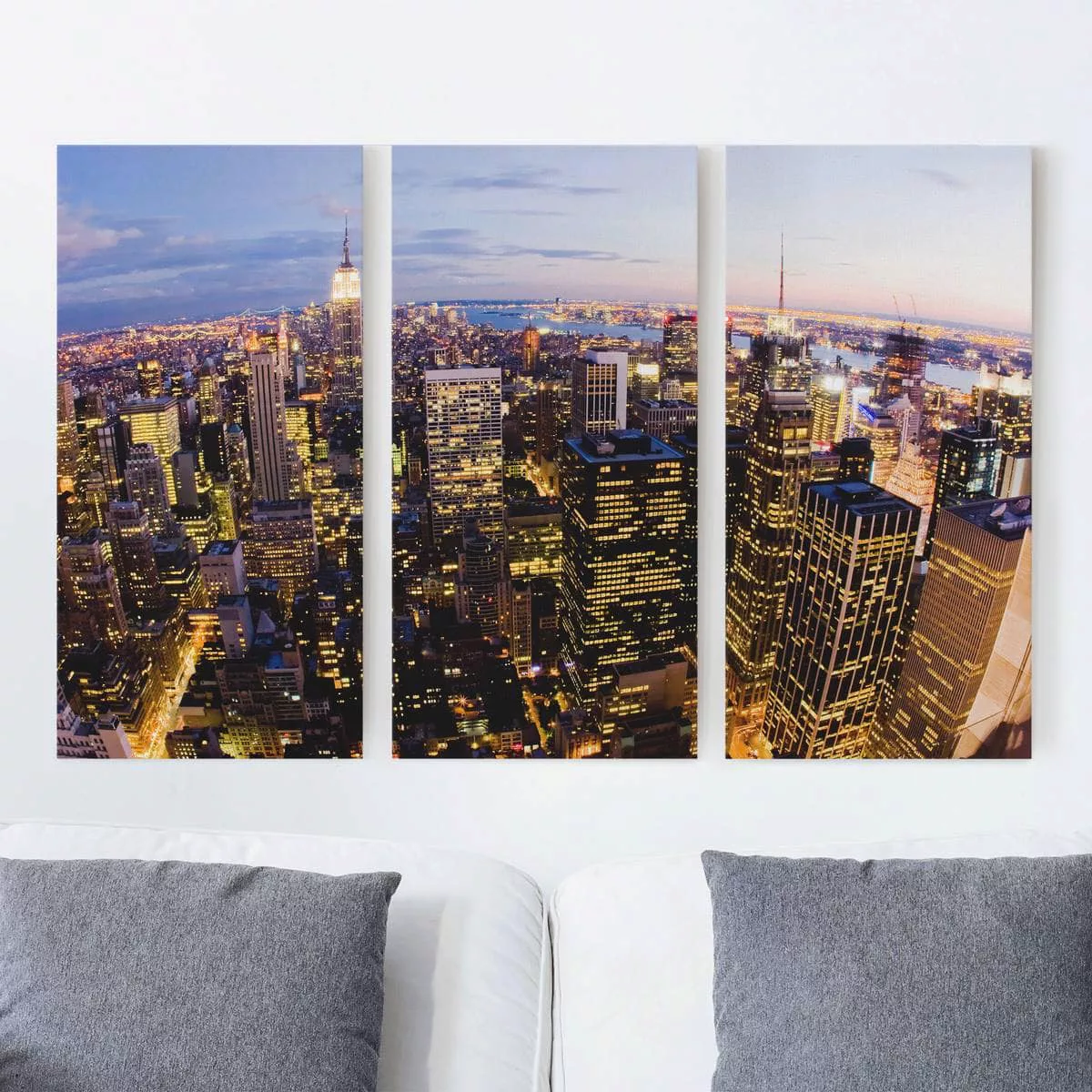 3-teiliges Leinwandbild Architektur & Skyline - Querformat New York Skyline günstig online kaufen