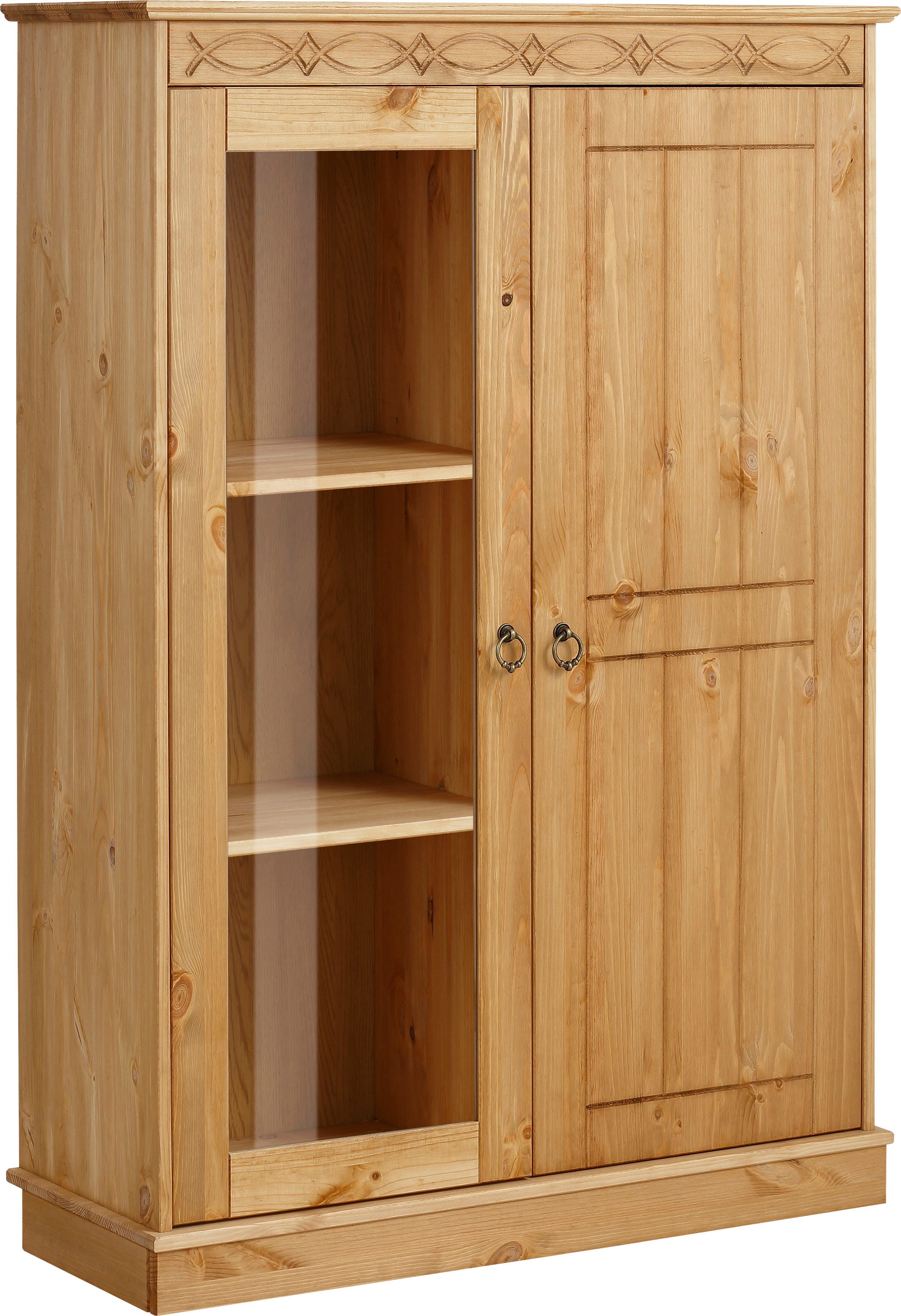 Home affaire Highboard "Indra", Vitrine, Breite 85 cm, aus massiver Kiefer günstig online kaufen