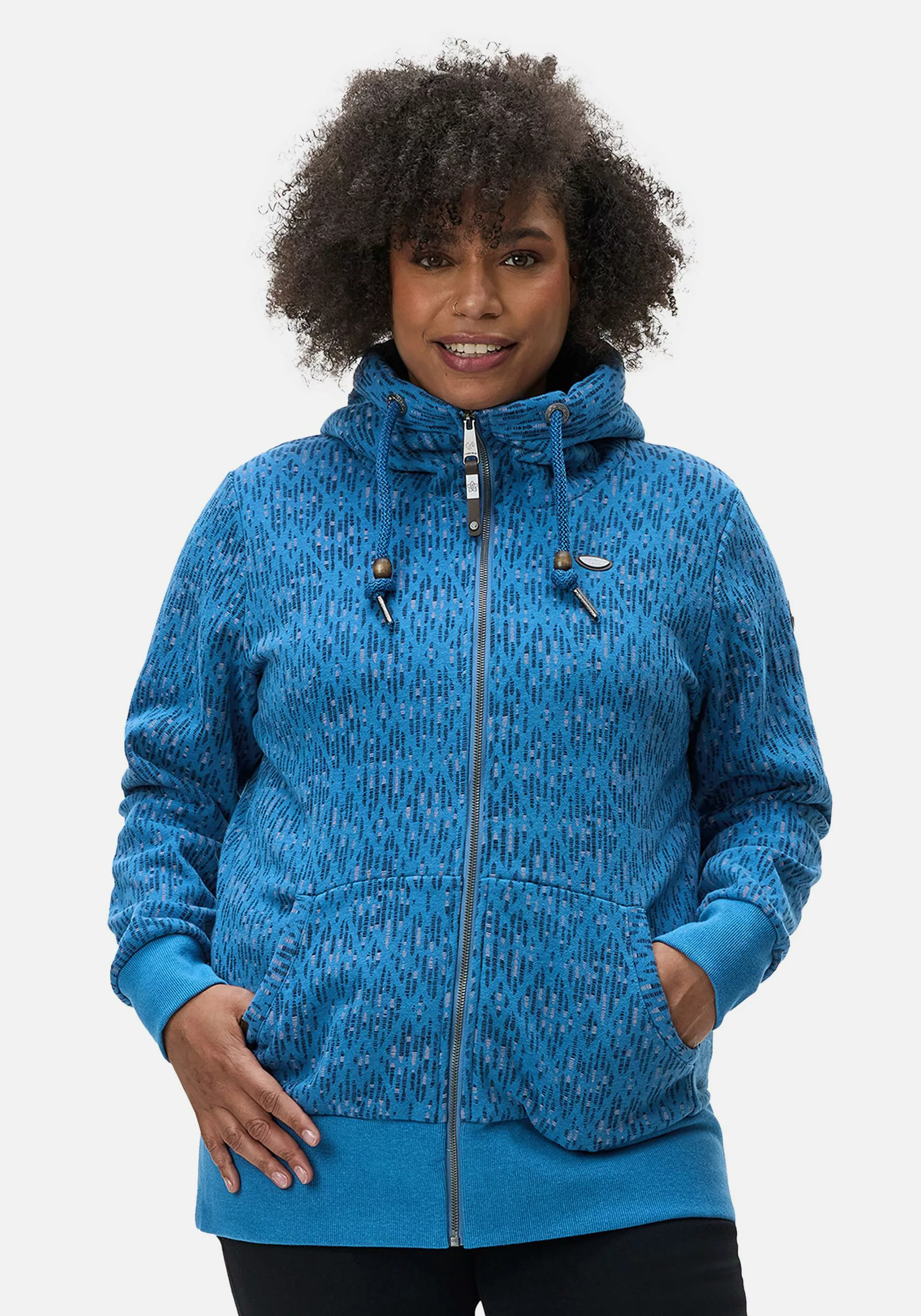 Ragwear Sweatjacke "Neska Print Zip Plus", Cooler Damen Zip-Hoodie mit Kapu günstig online kaufen