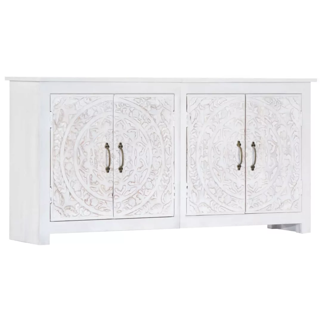 Sideboard Handgefertigt Weiß 140ã30ã70 Cm Massivholz Akazie günstig online kaufen