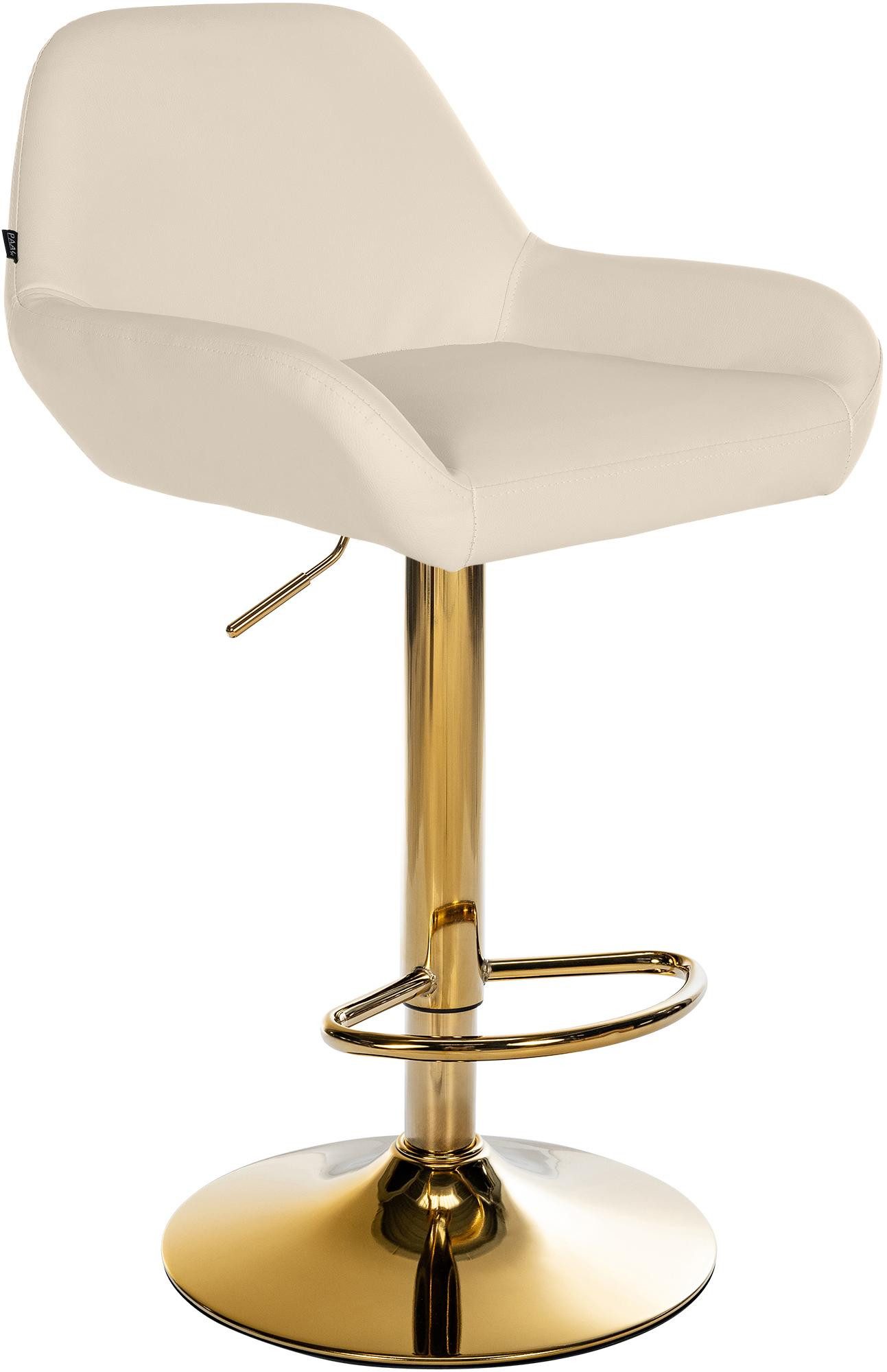 CLP Barhocker Braga, Kunstleder-Bezug, Gold-Optik, höhenverstellbar günstig online kaufen