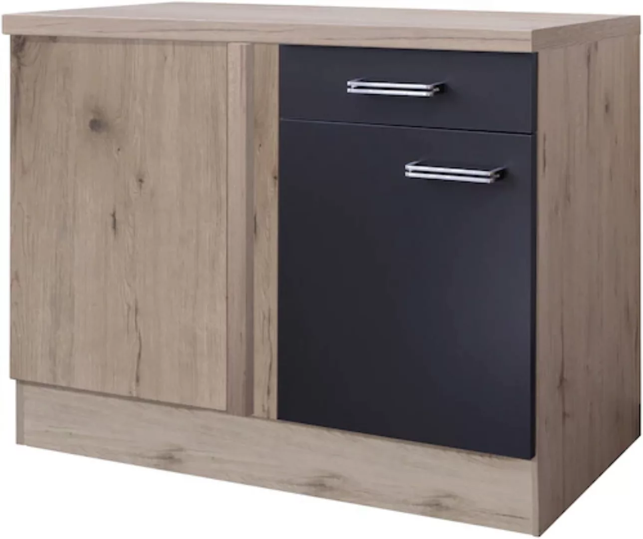 Flex-Well Exclusiv Eck-Unterschrank Lara 110 x 60 cm Anthrazit-San Remo Eic günstig online kaufen