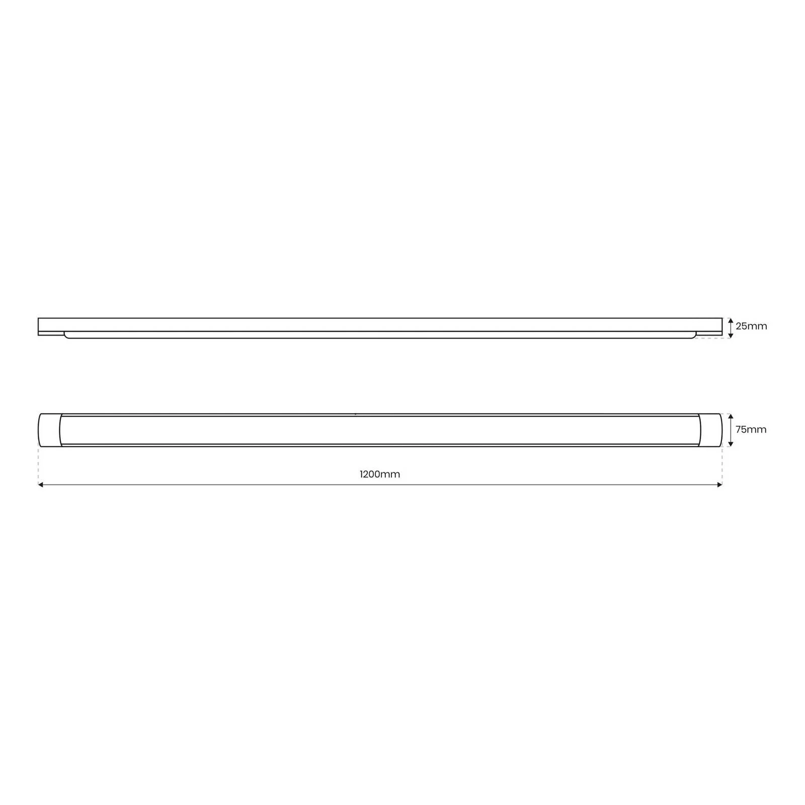 LED-Deckenleuchte Batten, Länge 120 cm, Alu, weiß, 4.000 K günstig online kaufen