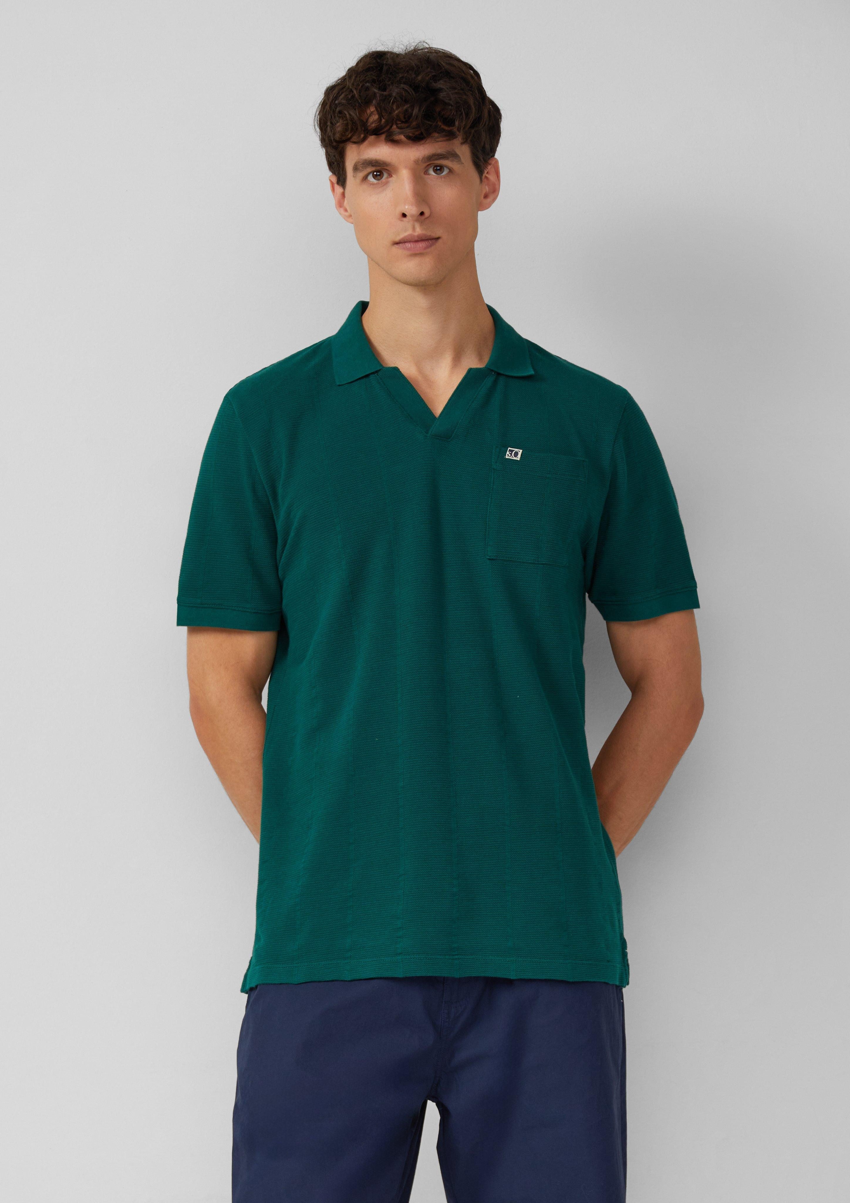 s.Oliver Kurzarmshirt Poloshirt mit Struktur-Streifen und günstig online kaufen
