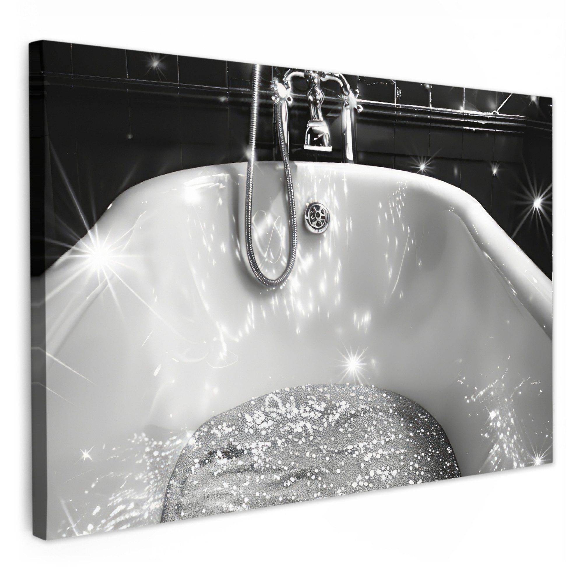 OneMillionCanvasses® Leinwandbild Badewanne - Glitzer - günstig online kaufen
