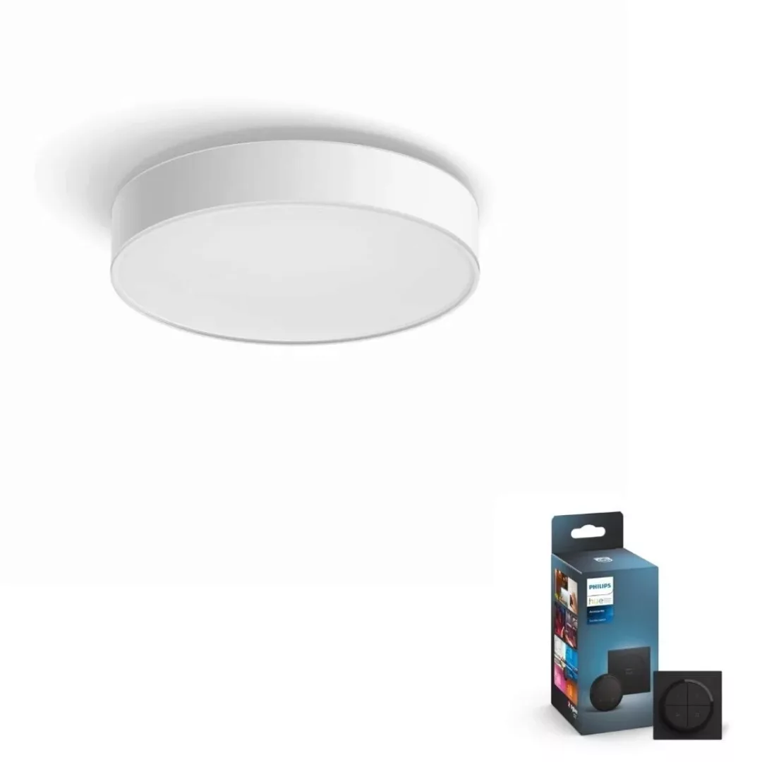 Philips Hue Bluetooth White Ambiance LED Deckenleuchte Devere in Weiß IP44 günstig online kaufen