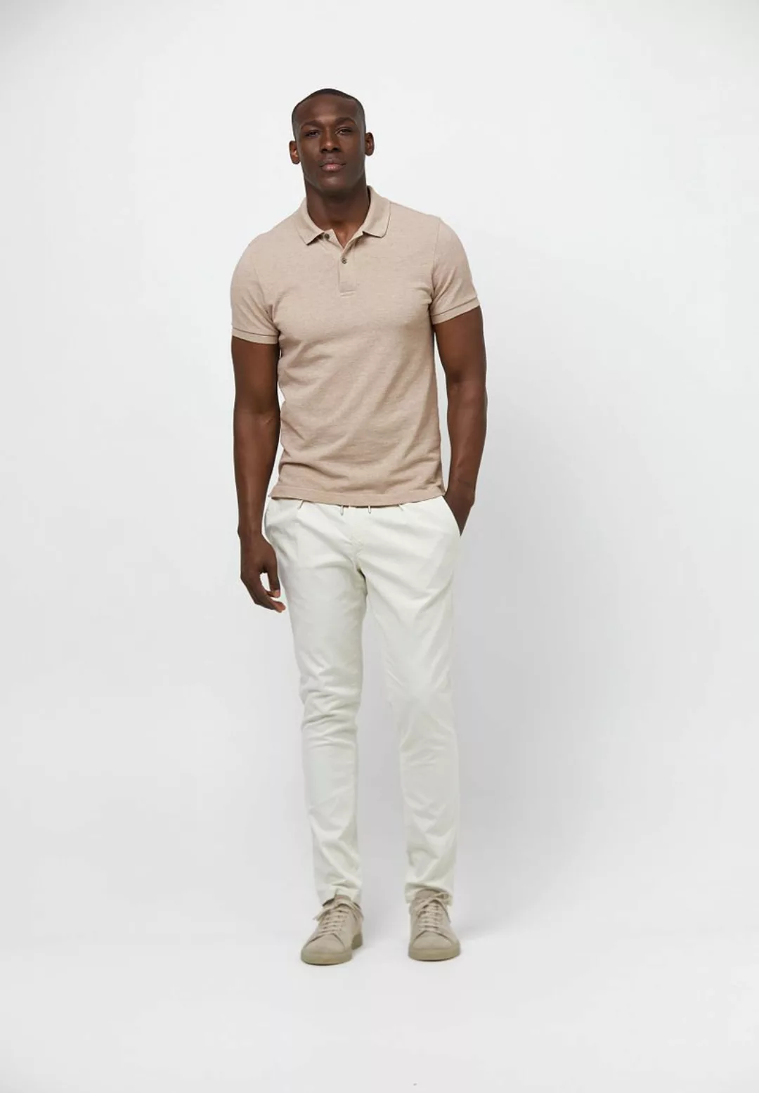 Profuomo Piqué Poloshirt Beige - Größe M günstig online kaufen