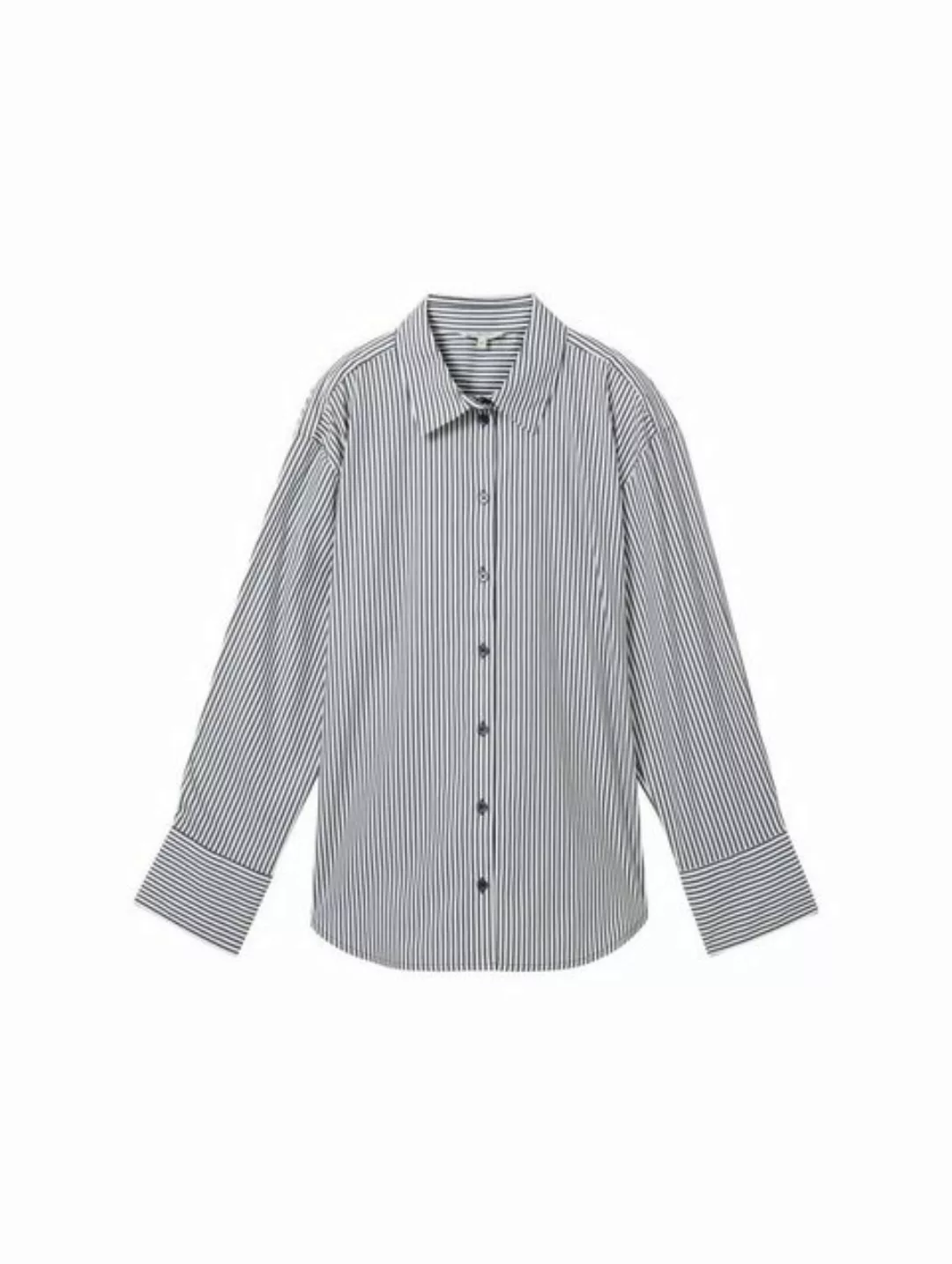 TOM TAILOR Denim Blusenshirt striped poplin shirt, navy white stripe günstig online kaufen