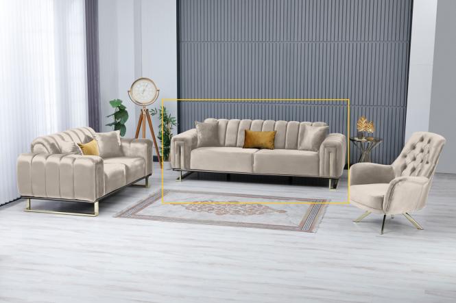 3-Sitzer Sofa inkl.  kleine Kissen Everest ca. 230x81x94 cm Gold / Silver günstig online kaufen
