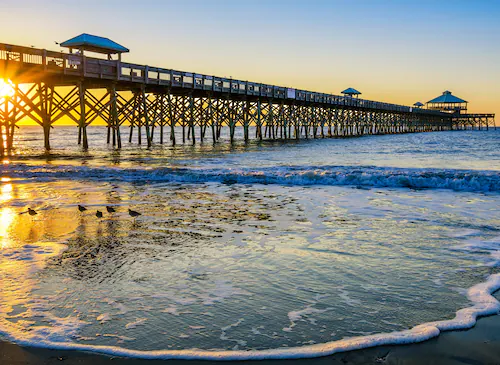 Papermoon Fototapete »Folly Pier Winter Sunrise« günstig online kaufen