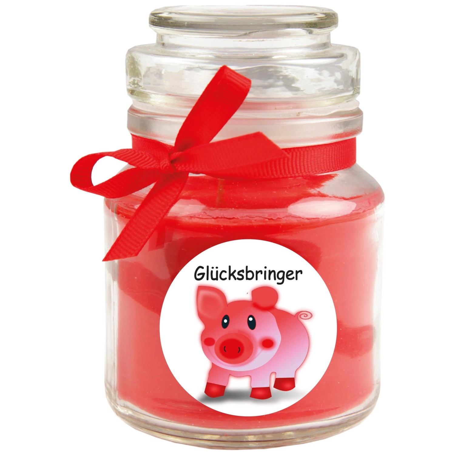 HS Candle Duftkerze & Bonbon Glas Viel Glück Rose Rot günstig online kaufen