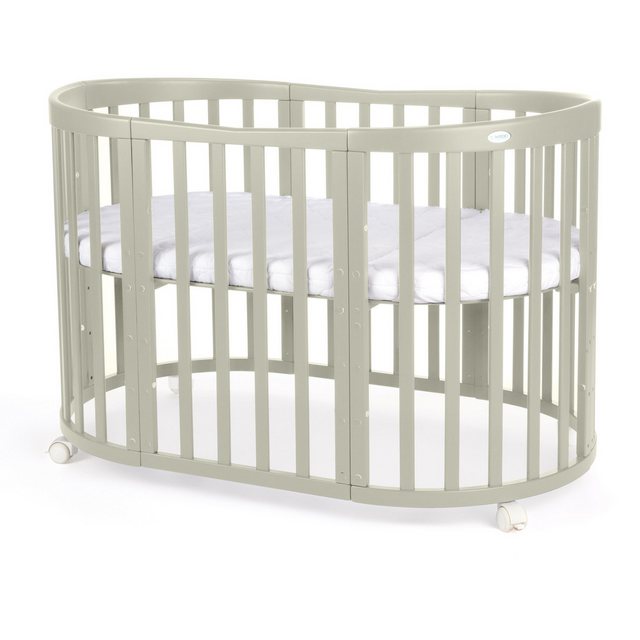 Waldin Babybett Waldin OWAL mobiles Babybett aus Holz 7in1 mit Matratze, mi günstig online kaufen