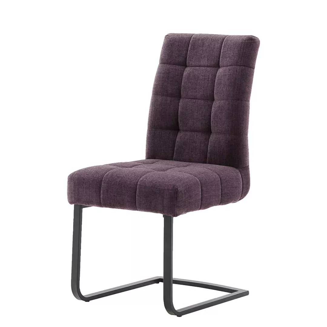 Freischwinger Sessel in Violett hoher Lehne (2er Set) günstig online kaufen